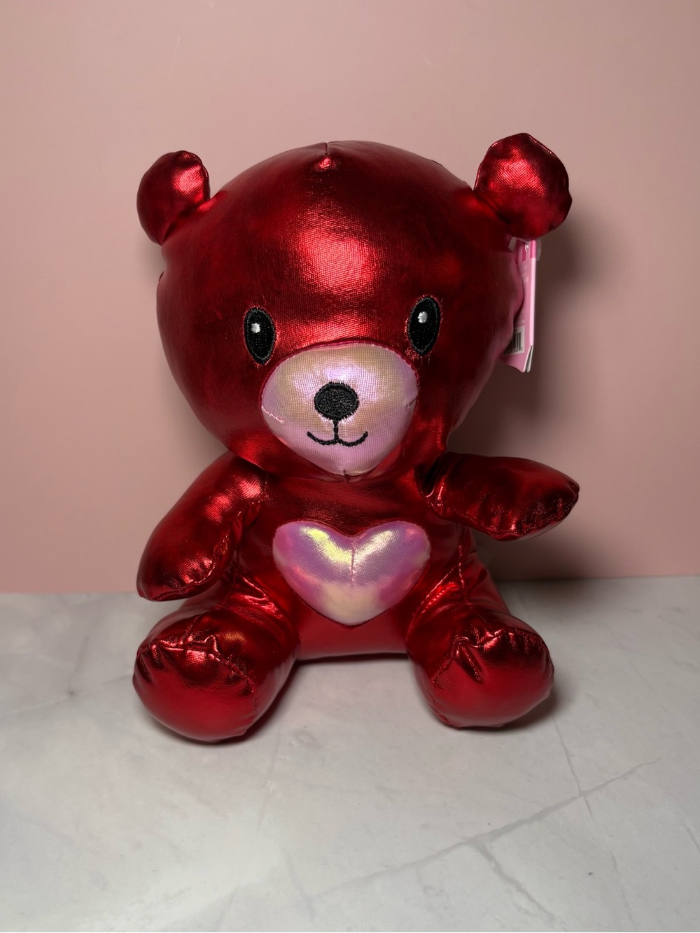 ❤️ Metallic Red Heart Plush Teddy Bear
